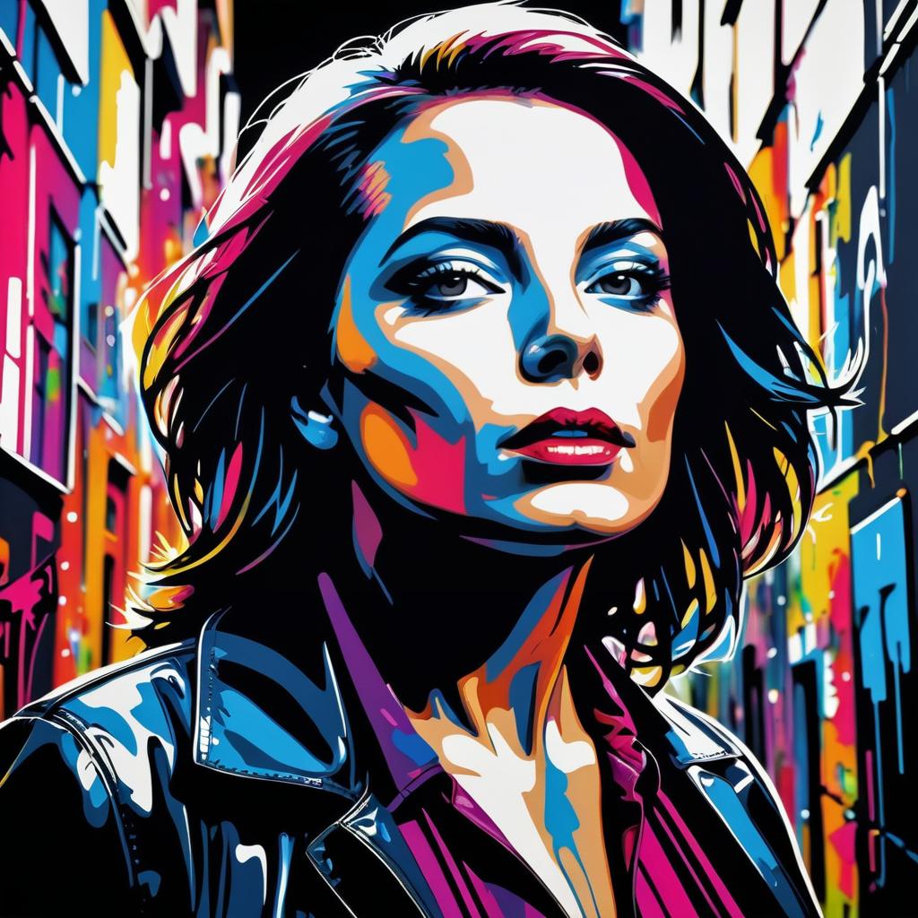 Vibrant Pop Art of an Emotionally Expressive Woman