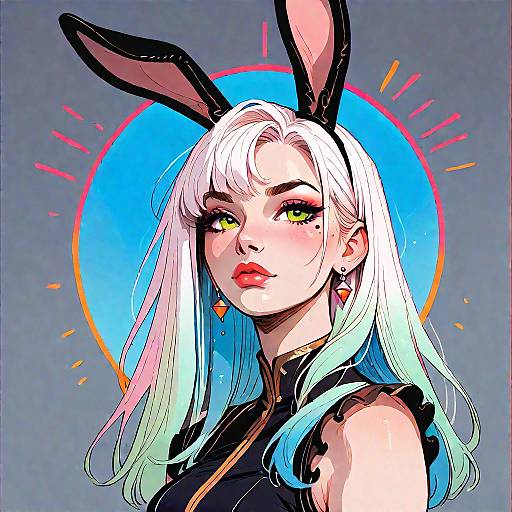Furry Character with Bunny Ears