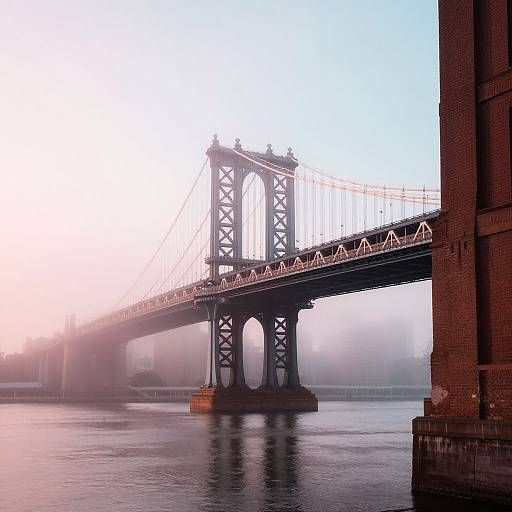 Misty Dumbo Manhattan Bridge View