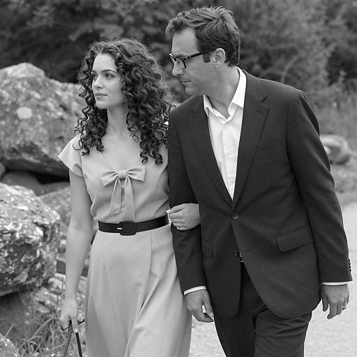 Romantic Black and White Outdoor Portrait
