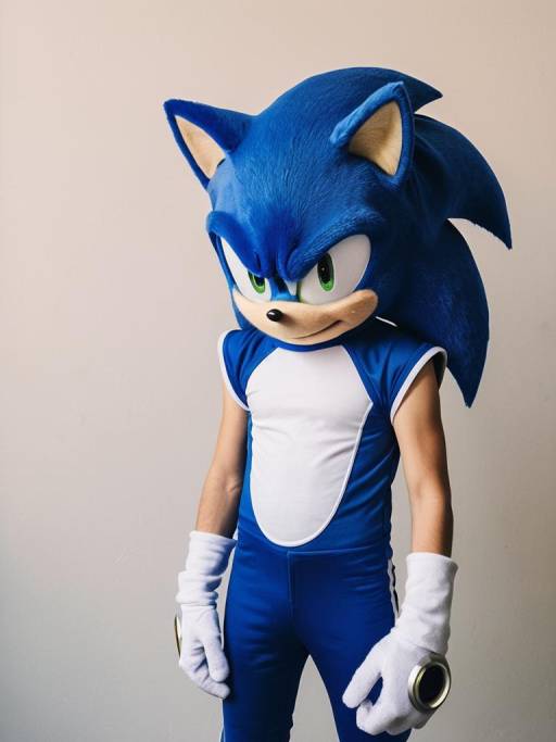 Man Wearing Realistic Sonic Costume
