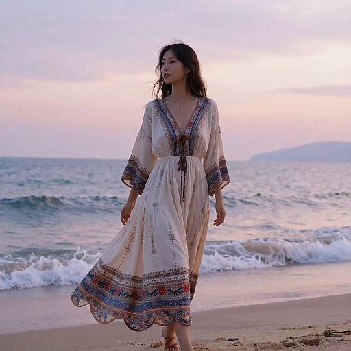 Dreamy Beach Walk at Sunset