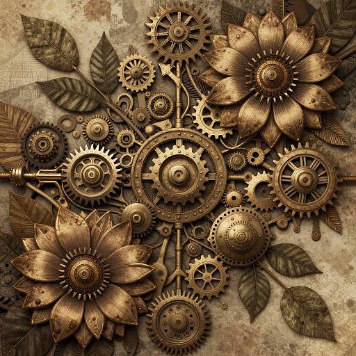 Steampunk Nature-Inspired Pattern Design