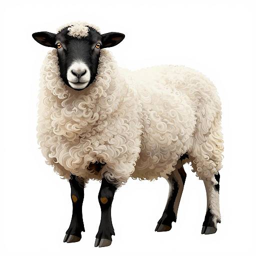 Illustration of a Valais Blacknose Sheep