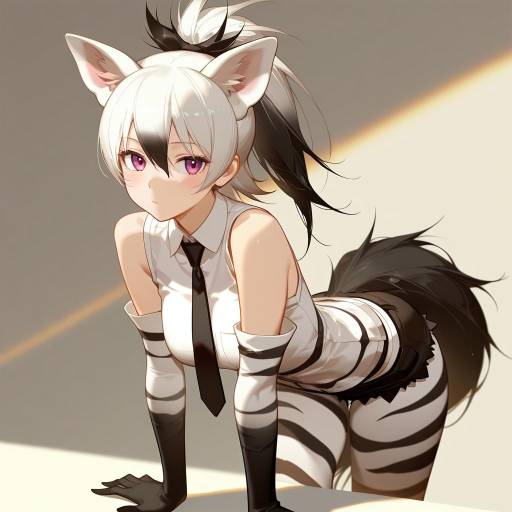 Illustration of Aardwolf (kemono friends), kemono friends in the style of Ask (askzy)