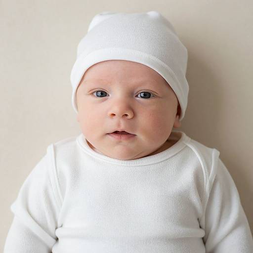 Newborn in Organic Clothes Close-Up