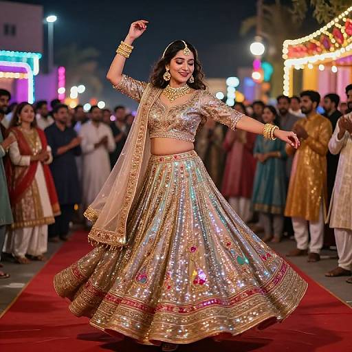 Pakistani Girl Dancing on Red Carpet