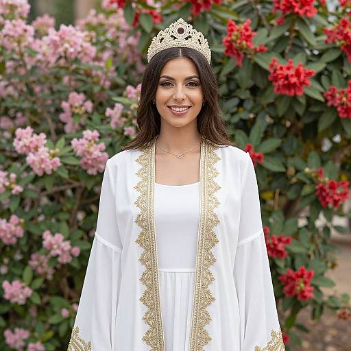 Royal Woman in Floral Garden