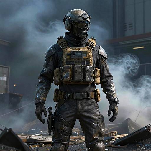 Futuristic USEC Soldier in Warzone