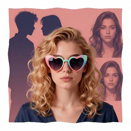 Vibrant Portrait of Woman in Sunglasses