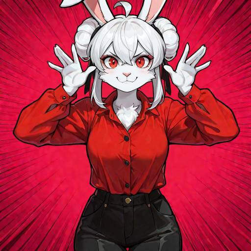 Playful Anthro Bunny Character in Action
