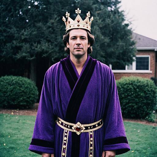 Regal Man in Purple King Costume