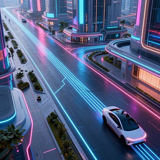 Futuristic Cyberpunk Smart Cityscape