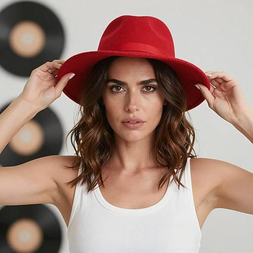 Serious Woman in Red Hat Photography