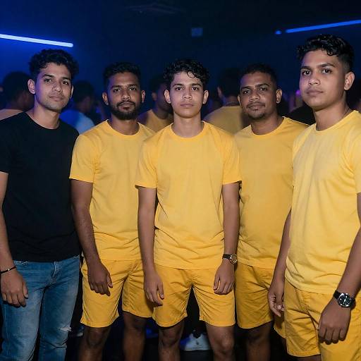 Dimly Lit Nightclub Group Portrait