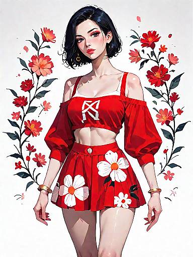 Stylish Woman in Boho Chic Outfit