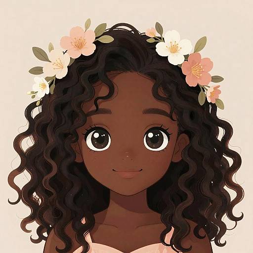 Cute Black Anime Girl Portrait