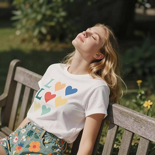 Sunlit Garden Relaxation Portrait