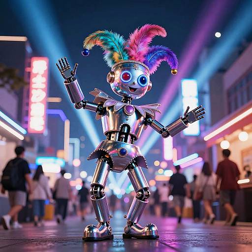 Whimsical Robot Jester TCG Art