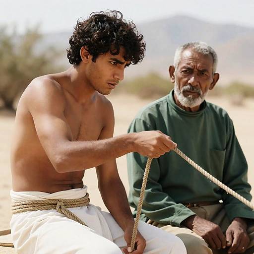 Intense Moment Between Two Men Outdoors