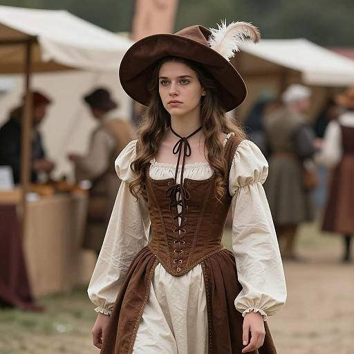 Young Woman in Renaissance Festival Costume