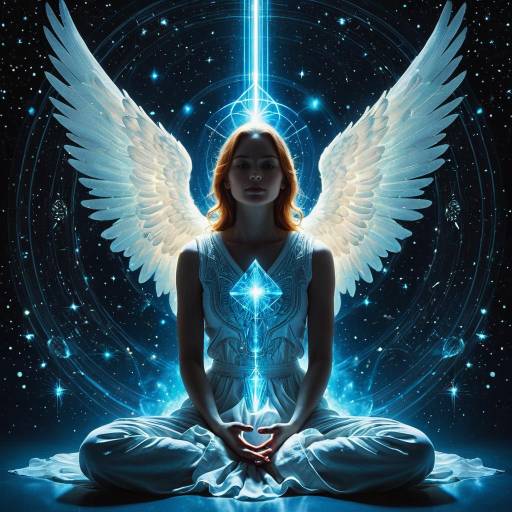 Luminous Angel Meditating in Space