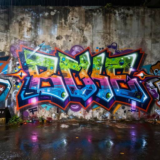 Futuristic Cyberpunk Graffiti Art