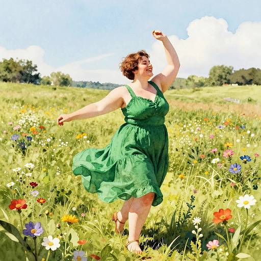 Joyful Plus Size Pixie in Meadow