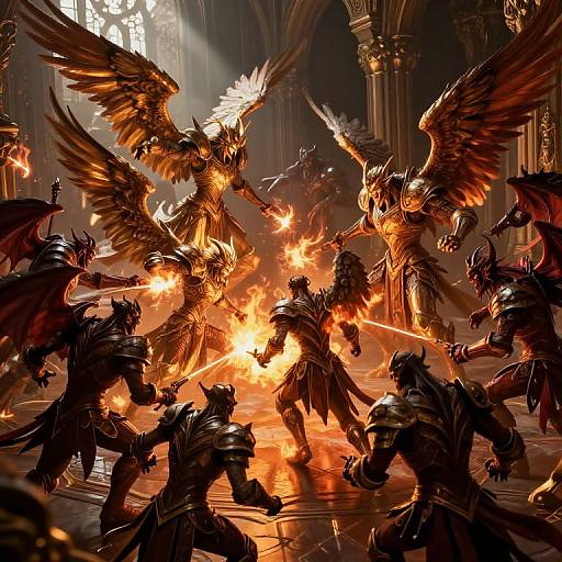Epic Battle Between Angels and Demons