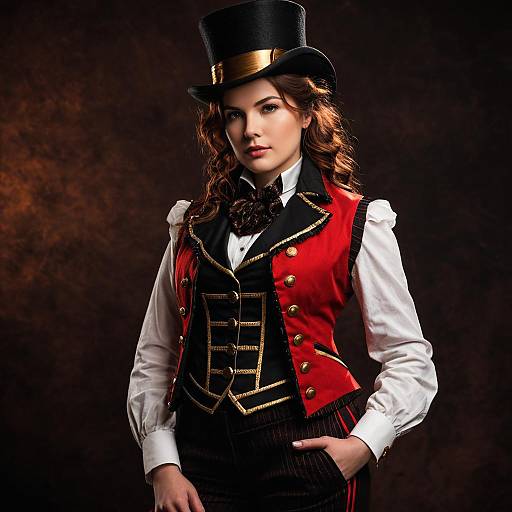 Female Ringmaster in Victorian Steampunk Costume