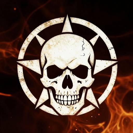 Gritty Star Skull Symbol