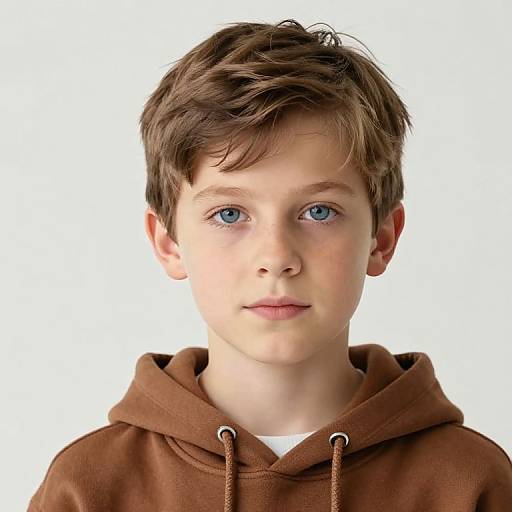 Boy with Brown Hair and Hoodie
