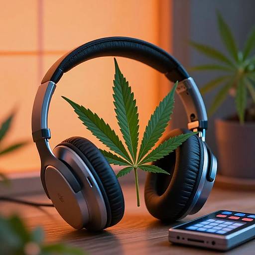 Lo-Fi Headphones with Cannabis Vibes