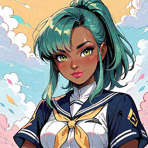 Anime Girl Portrait in Outdoor Setting