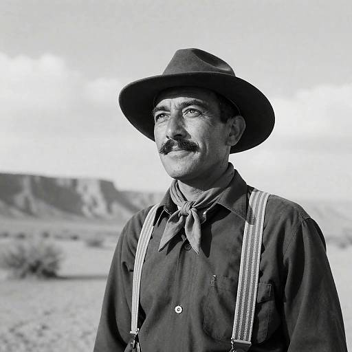Desert Portrait of a Mustached Man