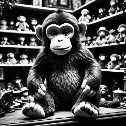 Plush Monkey Toy in Antique Shop