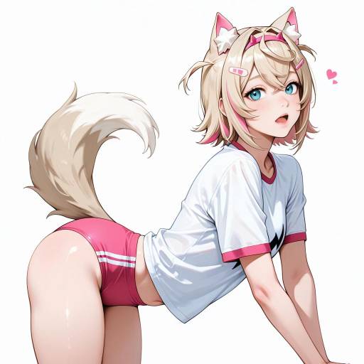 Cute Dog Girl Virtual YouTuber Illustration