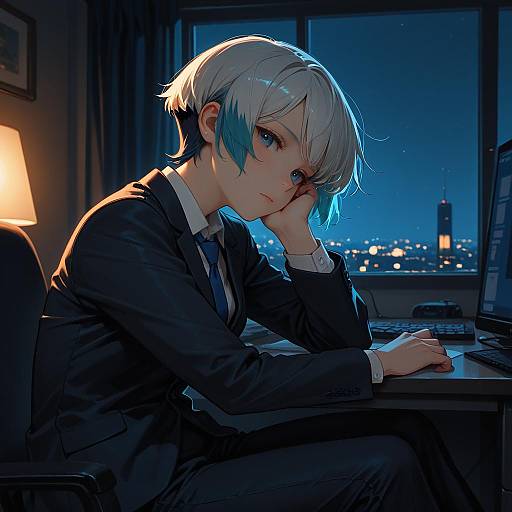 Gwendolyn Tennyson in Office at Night