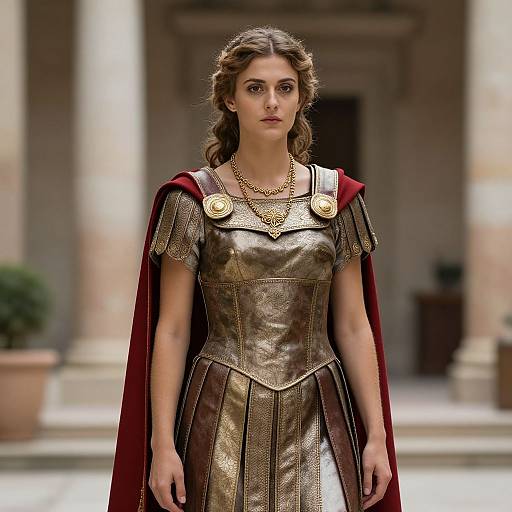 Roman Costume Woman in Red Cape