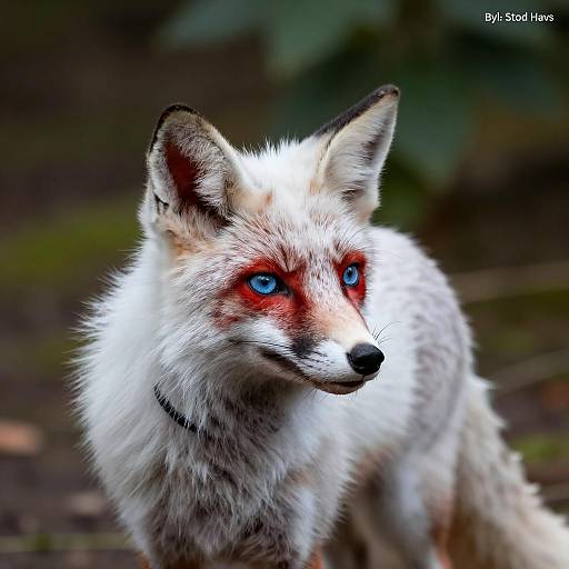 White Fox in Dark Forest Photography