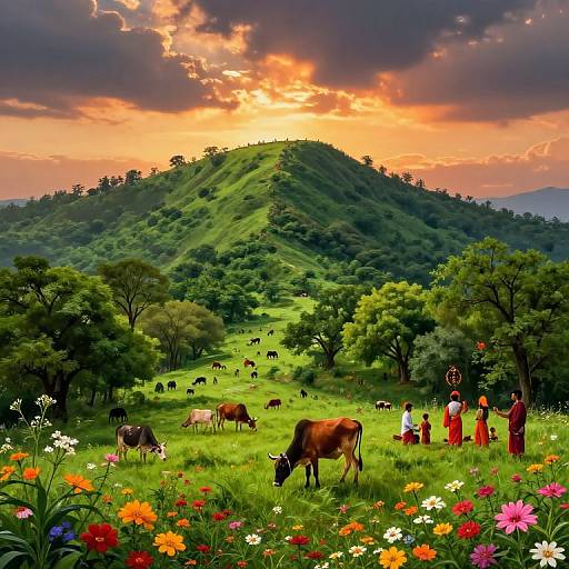 Govardhana Hill at Sunset Serenity