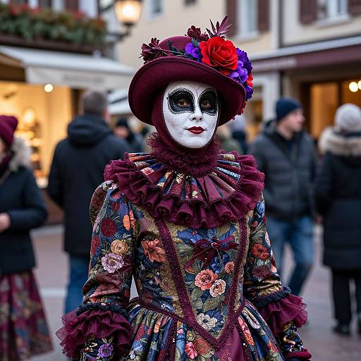 Elegant Woman at Annecy Venetian Carnival