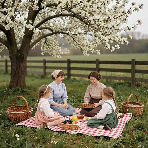 1910s Countryside Picnic Scene