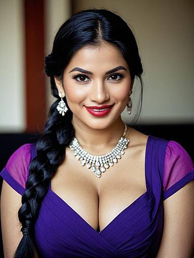 Indian Engagement Hairstyle with Jewelry