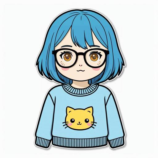 Kawaii Girl Die-Cut Sticker Design