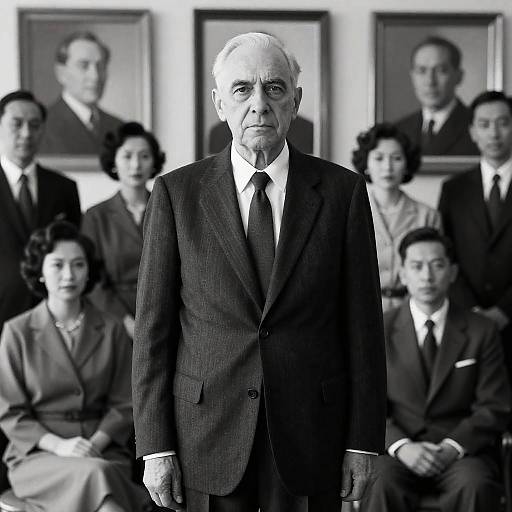 Vintage Formal Gathering in Monochrome