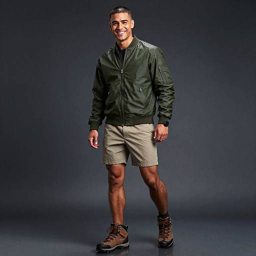 Grinning Young Man in Rainwear