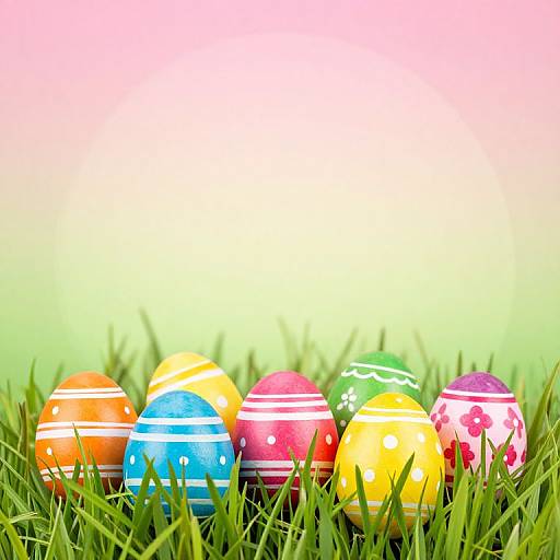 Intricate Colorful Easter Eggs Scene