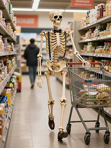 Skeleton Shopping in Golden Hour