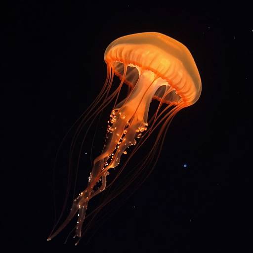 Bioluminescent Jellyfish in Starry Sky